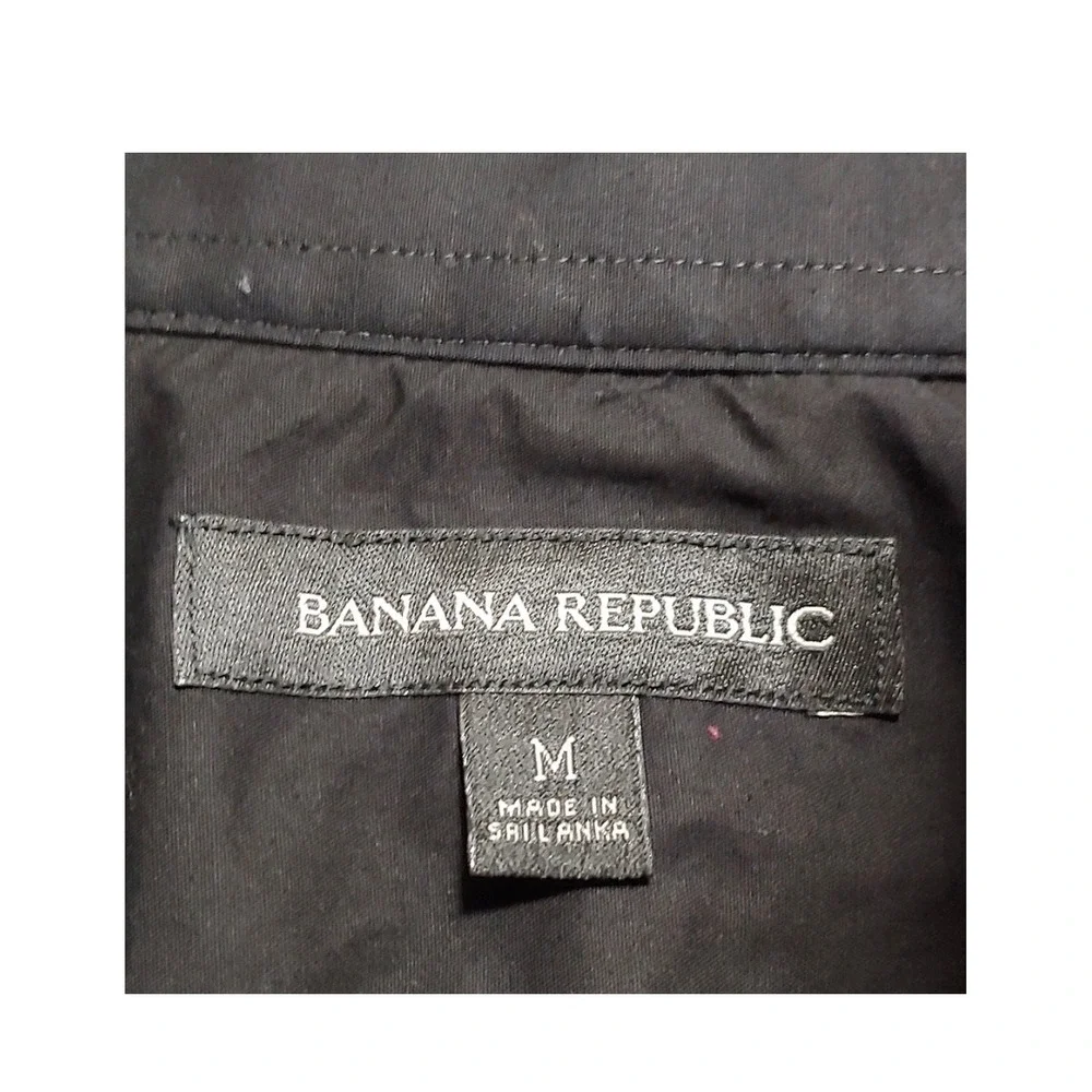 Banana Republic Mens Blue Gray Striped Button‎ Down Shirt M Dark Academia Office